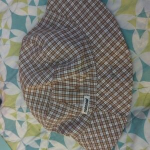 Vintage Redsand plaid reversible bucket sun hat